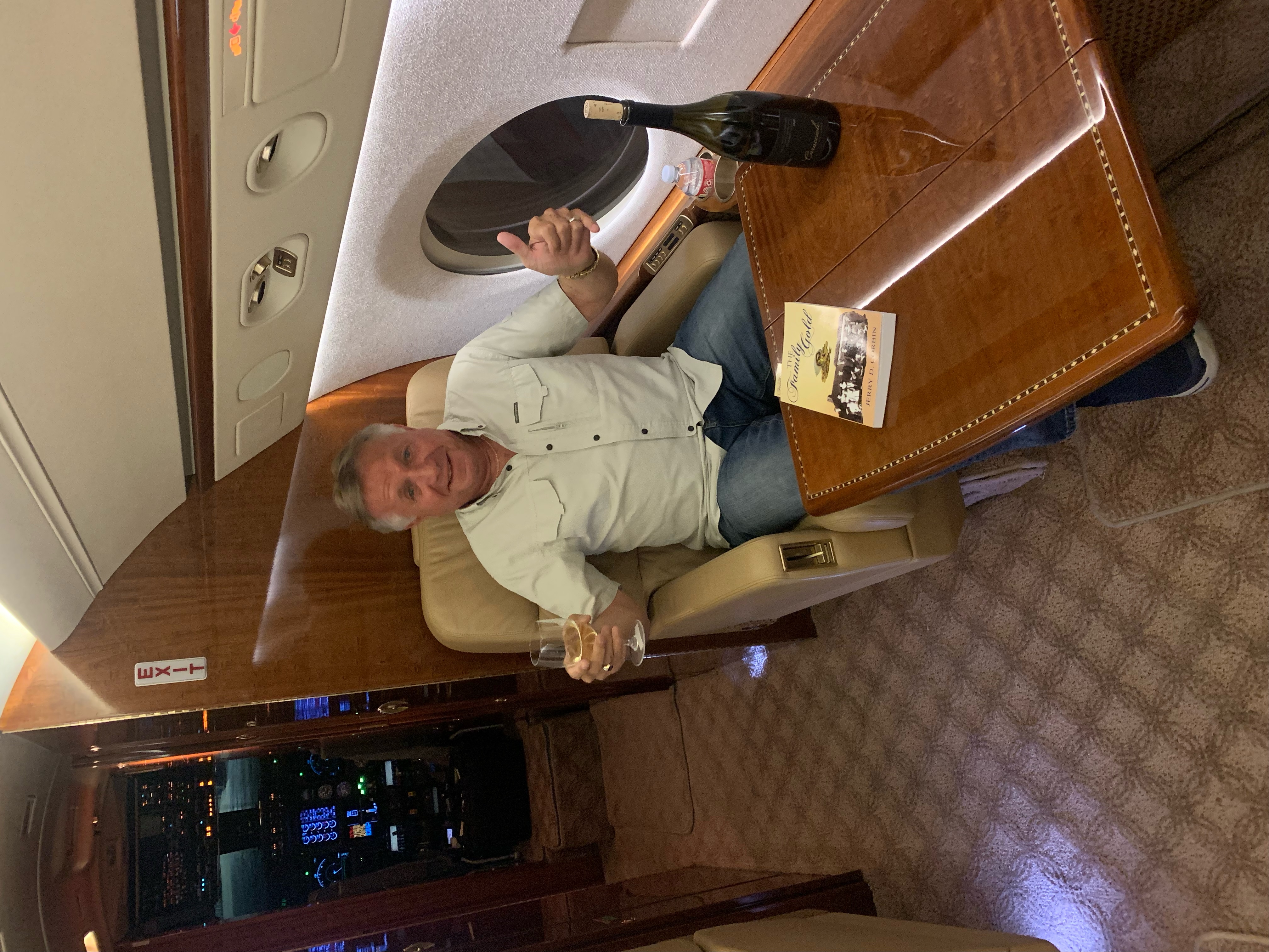 The Family Gold travels aboard a private jet